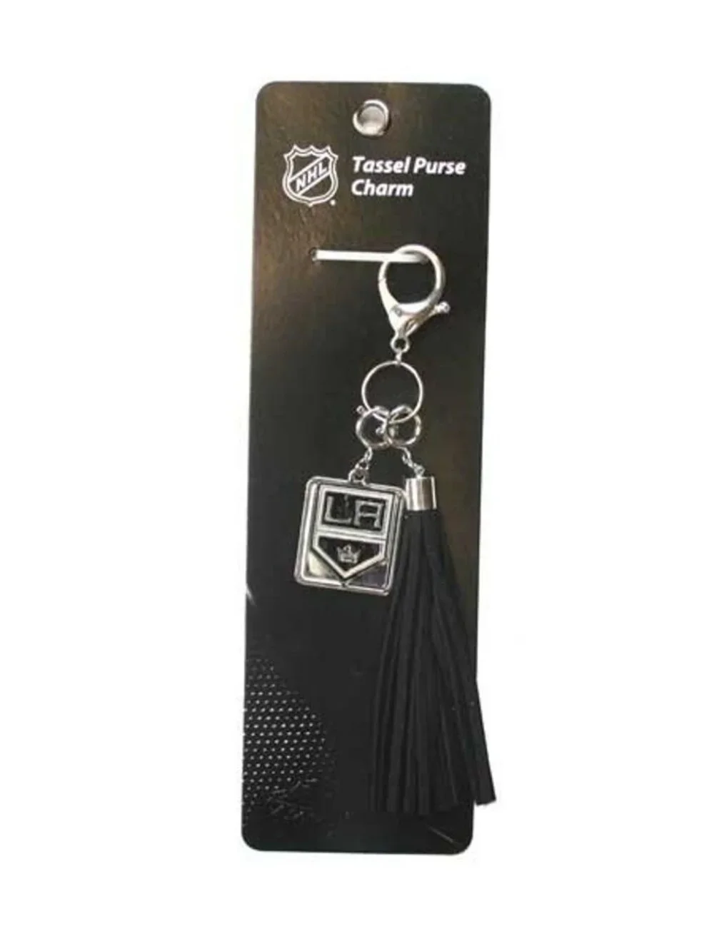LA Kings NHL Keychain Charm with Black Tassel - Officially Licensed